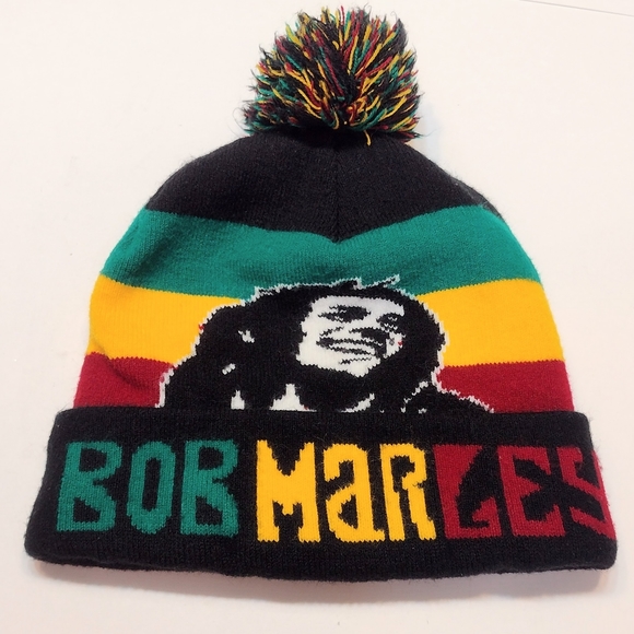 Bob Marley Other - Bob Marley beanie, bold stripes, pom-pom on top, fold up brim.